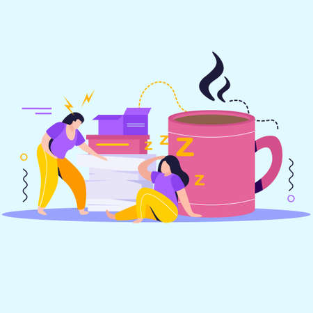 low energy people with energy problem vector ilustrationのイラスト素材