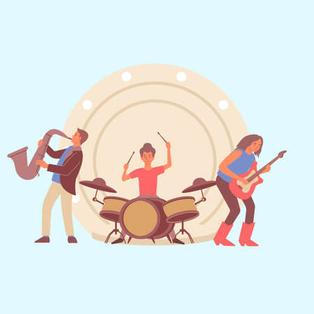 learning music flat design composition vector ilustrationのイラスト素材