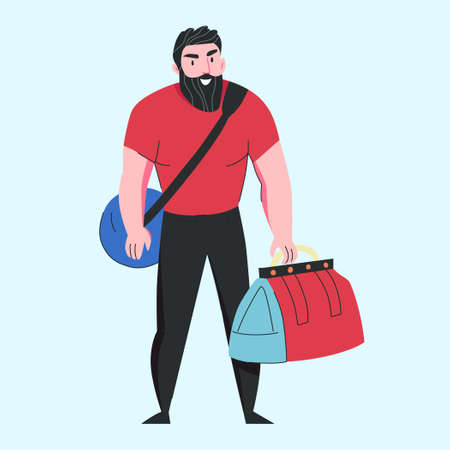 travel bag with tourist vector ilustrationのイラスト素材
