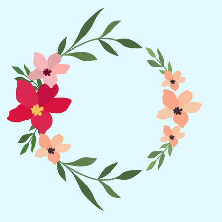 watercolor flower frame vector ilustrationのイラスト素材