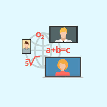 web colaboration webinar vector ilustrationのイラスト素材