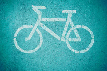 Bicycle road sign, close up. Toned