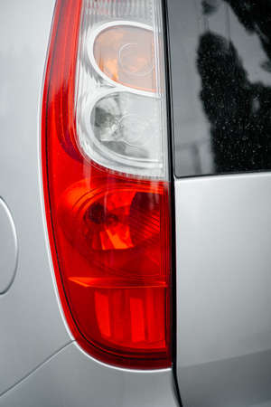 Close Up Of A New Car Taillight. Vertical shot