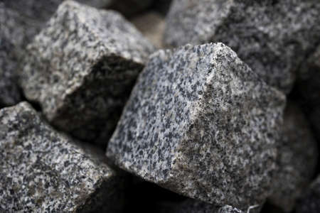 Gray granite cubes texture background. Macro shotの写真素材
