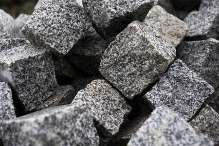 Gray granite cubes texture background. Macro shotの写真素材