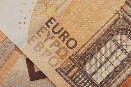 50 euro banknotes, close up. paper moneyの写真素材