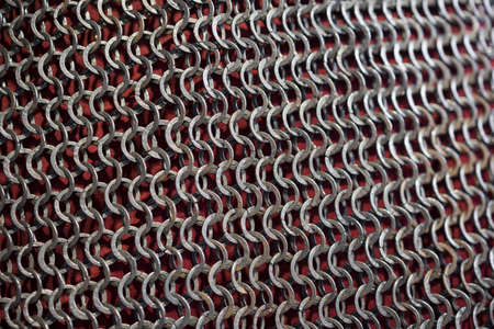 chain mail texture of rings traditional warrior protection . soft focusの写真素材