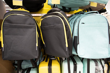 Display of backpacks for teens and children at a target store