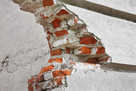 brick wall in the ruins
