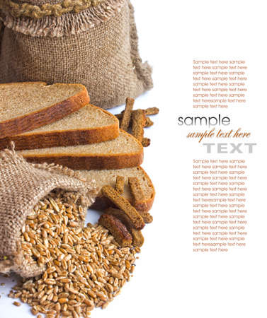 background of corn bread and a bagの写真素材