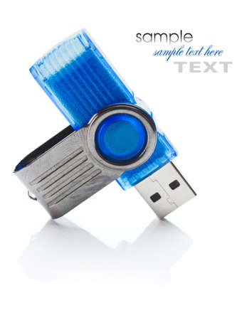 USB flash drive isolated on white backgroundの写真素材