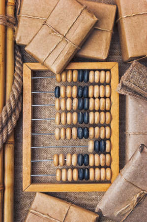 Still Life in a warehouse with  abacus in old-styleの写真素材