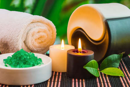 tools and accessories for spa treatments and relaxationの写真素材