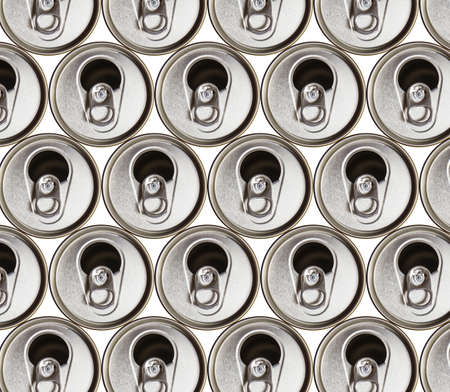 metal beer cans isolated on white background