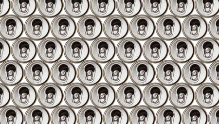 metal beer cans isolated on white background