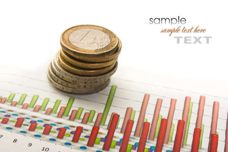 financial settlement with the charts and coins