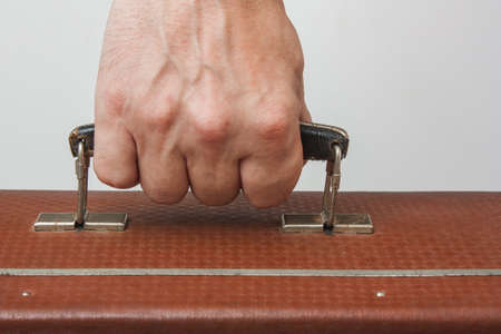 old suitcase isolate on a white background