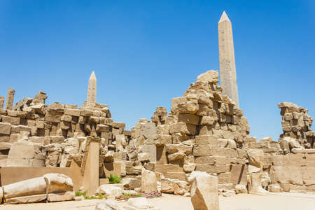 Ancient ruins of Karnak temple in Egypt in the summer of 2012の写真素材