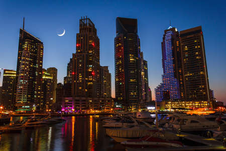 DUBAI, UAE - NOVEMBER 16: Nightlife in Dubai Marina. UAE. November 16, 2012のeditorial素材