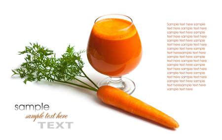 carrots and carrot juice in a glassの写真素材