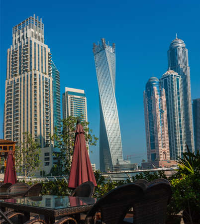 DUBAI, UAE - NOVEMBER 13: High rise buildings and streets nov 13. 2012  in Dubai, UAE. Dubai was the...