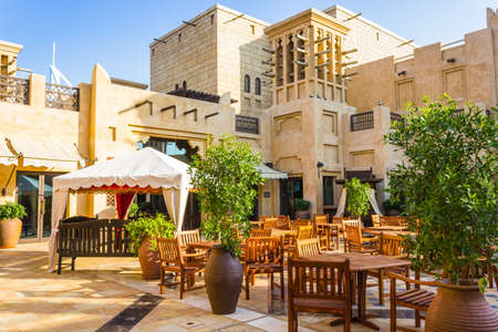 DUBAI, UAE - NOVEMBER 15: View of the  Souk Madinat Jumeirah.Madinat Jumeirah encompasses two hotels and clusters of 29 traditional Arabic houses. Nov 15, 2012 in Dubaiのeditorial素材