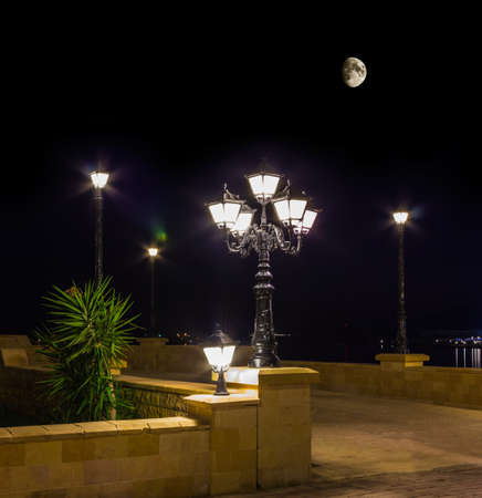 Quay Egyptian resort of Hurghada at night