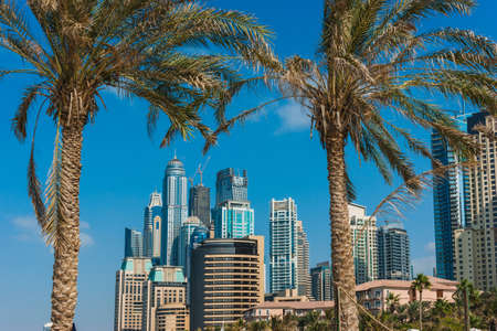DUBAI, UAE - NOVEMBER 16: Yacht Club in Dubai Marina. UAE. November 16, 2012. Dubai was the fastest developing city in the world between 2002 and 2008.のeditorial素材