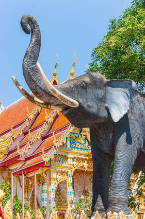 Temple of the black sitting monk in Thailandの写真素材