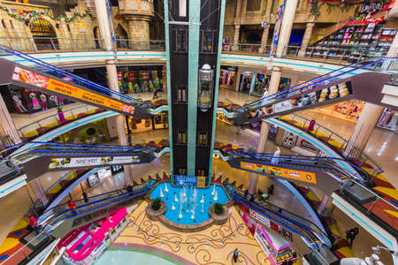 SHARJAH, UAE - OCTOBER 29, 2013: Central Souq Mega Mall of Sharjah opened on December 2001 and becoming one of leading retail and leisure destinations in UAE. It is one of largest malls in UAE at 800,000 sq. ft.のeditorial素材