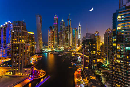 DUBAI, UAE - NOVEMBER 2: Dubai Marina. UAE. November 2, 2013. Dubai was the fastest developing city in the world between 2002 and 2008.のeditorial素材
