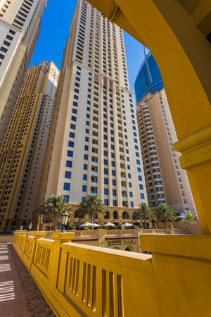 DUBAI, UAE - NOVEMBER 11: High rise buildings and streets nov 11. 2013  in Dubai, UAE. Dubai was the...
