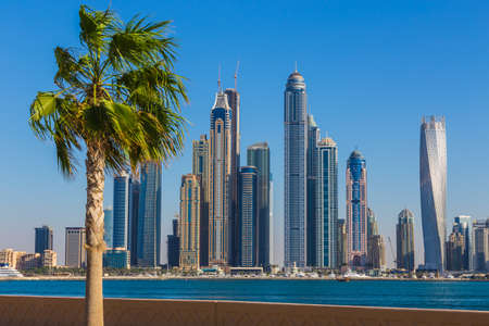 DUBAI, UAE - NOVEMBER 7: Dubai Marina. UAE. November 7, 2013. Dubai was the fastest developing city in the world between 2002 and 2008.のeditorial素材