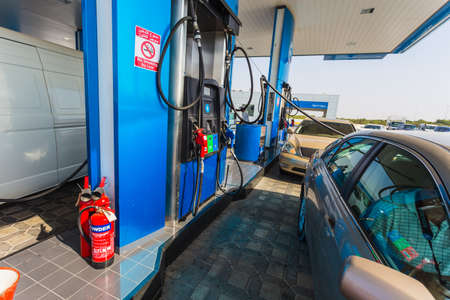 SHARJAH - UAE, NOV 13: The Emarat petrol station in Sharjah City. Sharjah, November 13 2013, United...