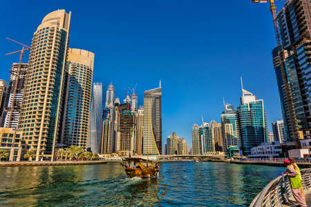 DUBAI, UAE - NOVEMBER 11: High rise buildings and streets nov 11. 2013  in Dubai, UAE. Dubai was the...
