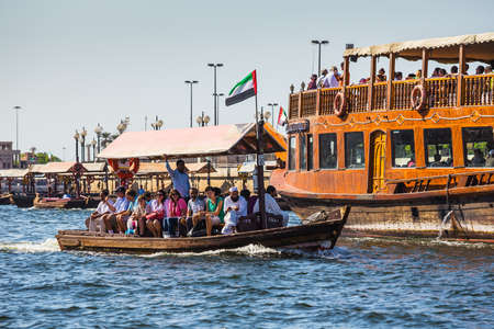 DUBAI, UAE - NOVEMBER 8: Boats on the Bay Creek in Dubai, UAE nov 8 2013