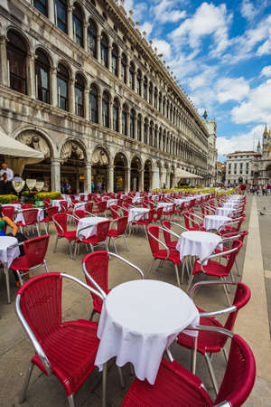 VENICE-JUNE, 26: San Marco Piazza in Venice on June, 26, 2014. San Marco Piazza is the most expensive part of the city, visiting millions a year.のeditorial素材