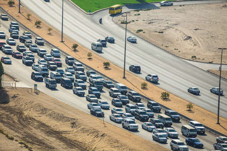 SHARJAH, UAE - OCTOBER 29: Sharjah - third largest and most populous city in United Arab Emirates, on October 29, 2013.  It is the most industrialized emirate in UAE.のeditorial素材