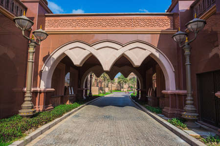 DUBAI - NOVEMBER 5: Emirates Palace in Abu Dhabi on November 5, 2013 in Dubai. Emirates Palace was originally conceived as a venue for government summits and conferences in the Persian Gulfのeditorial素材