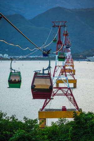 VINPEARL RESORT, NHA TRANG, VIETNAM - NOV 24, 2014 - Scenery outside VinPearl Resort. Vinpearl Cable Car is a 3,311 metres long gondola lift, which links Hon Tre Island with Nha Trang.のeditorial素材