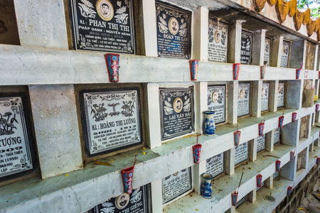 NHA TRANG, VIETNAM - NOV 23: Nha Trang cemetery on Nov 23, 2014. This cemetery for peoples, who died during war between Vietnam and Usaのeditorial素材