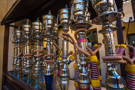 Shisha pipes hookah on the streets of the Old Town in Dubaiの写真素材