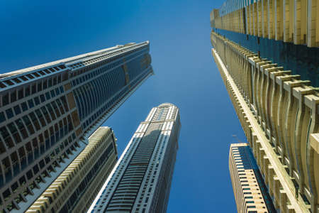 DUBAI, UAE - NOVEMBER 13: High rise buildings and streets nov 13. 2012  in Dubai, UAE. Dubai was the fastest developing city in the world between 2002 and 2008.のeditorial素材