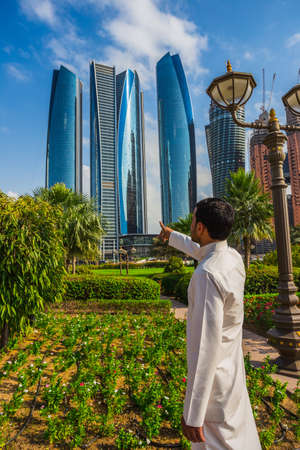 ABU DHABI, UAE - NOVEMBER 5: Etihad Towers on November 5, 2013 in Abu Dhabi, UAE. Etihad Towers is the name of a complex of buildings with five towers in Abu Dhabi, the capital city of UAE.のeditorial素材