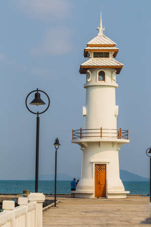Koh Chang Thailand.  March 26, 2015. Lighthouse on a Bang Bao pier on Koh Chang Island in Thailandの写真素材