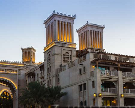 DUBAI, UAE - NOVEMBER 15: View of the  Souk Madinat Jumeirah.Madinat Jumeirah encompasses two hotels and clusters of 29 traditional Arabic houses. Nov 15, 2012 in Dubaiのeditorial素材