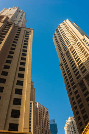 DUBAI, UAE - NOVEMBER 13: High rise buildings and streets nov 13. 2012  in Dubai, UAE. Dubai was the fastest developing city in the world between 2002 and 2008.のeditorial素材