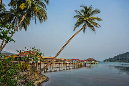 Beautiful tropical beach at island Koh Chang , Thailand.の写真素材