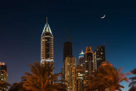 DUBAI, UAE - NOVEMBER 18: Nightlife in Dubai. UAE. November 18, 2012. Dubai was the fastest...