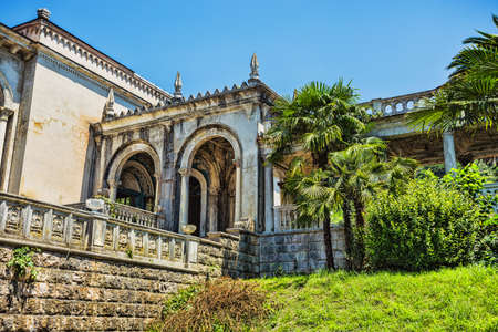 Gagra, Abkhazia 26 June 2016. Untouched from the time of collapse of the USSR Gagripsh railway stationのeditorial素材